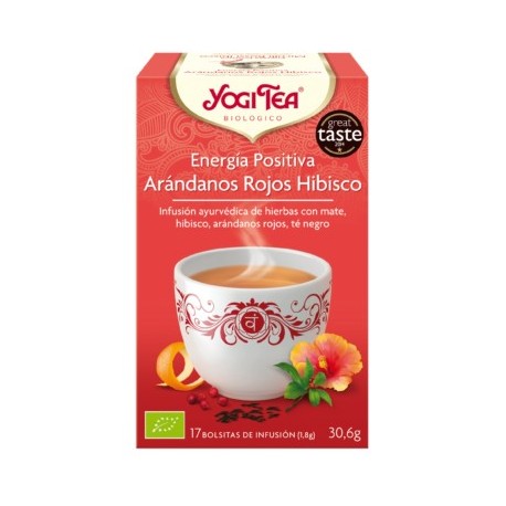 Yogi Tea Energia Positiva  Arandanos Rojos Hibisco Bio