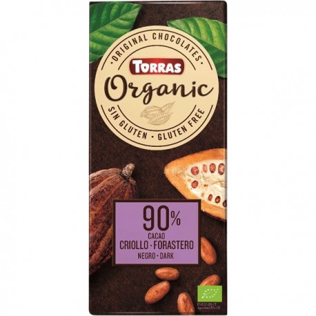 Chocolate Negro 90 % Cacao Criollo Forastero 100 Gramos