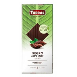 Chocolate Negro 60 % Cacao Con Stevia 100 Gramos